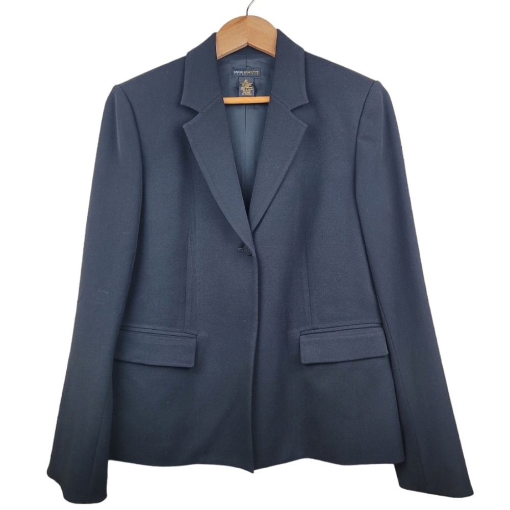 Grace Dane Lewis Essentials Black Fully Lined Single Button Blazer‎